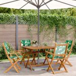 Set mobilier de grădină 5 piese textil model frunze/lemn masiv GartenMobel Dekor