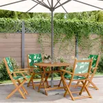 Set mobilier de grădină 5 piese textil model frunze/lemn masiv GartenMobel Dekor