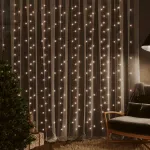 Instalație lumini tip perdea 300 LED alb cald 3x3 m 8 funcții GartenMobel Dekor