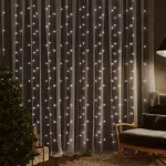 Instalație lumini tip perdea 300 LED alb rece 3x3 m 8 funcții GartenMobel Dekor