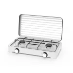 Aragaz de mici dimensiuni cu doua arzatoare pentru soferii de camion, rulote, camping, calatorii, dimensiune 47 x 27cm, culoare Alba FAVLine Selection