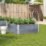Jardinieră de grădină, gri, 100x100 cm, lemn masiv pin GartenMobel Dekor