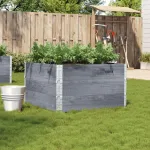 Jardinieră de grădină, gri, 100x100 cm, lemn masiv pin GartenMobel Dekor