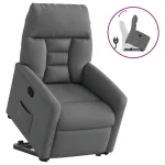 Fotoliu rabatabil cu ridicare pe verticală, gri închis, textil GartenMobel Dekor