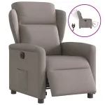 Fotoliu rabatabil electric, gri taupe, material textil GartenMobel Dekor