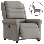 Fotoliu rabatabil electric, gri taupe, material textil GartenMobel Dekor