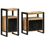 Set de mobilier pentru baie 2 pcs Lemn de mango solid și brut GartenMobel Dekor