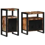 Set de mobilier pentru baie 2 pcs Maro Lemn recuperat solid GartenMobel Dekor