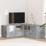 Dulap de colț, gri beton, 200x40x45 cm, lemn prelucrat GartenMobel Dekor