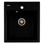 Chiuvetă de bucătărie din granit cu 1 cuvă Flow Brick, negru/antracit