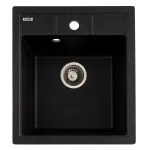 Chiuvetă de bucătărie din granit cu o cuvă Flow Brick Graphite 460x515 mm