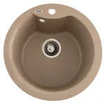 Chiuvetă de bucătărie din granit cuvă rotundă Sahara 485x210 mm Flow Wave