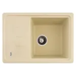 Chiuvetă bucătărie din granit Slim Flow Ivory, 1 cuvă cu scurgător 615x430 mm