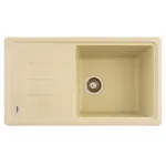 Chiuvetă de bucătărie din granit cu o cuvă și scurgător Ivory 780x435 mm