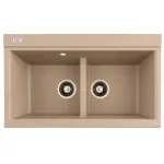 Chiuvetă bucătărie din granit cu 2 cuve Flow Similar Sahara 855x505 mm