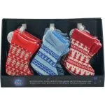 Decoratiune de Craciun tip soseta MagicHome, rosu si albastru, set 30 buc