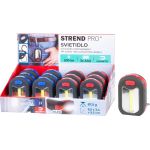 Svietidlo Strend Pro Worklight, prívesok, LED 200 lm, magnet, s klipsou, červená/modrá, 3x AAA, Sellbox 12 ks