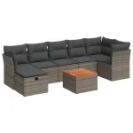 Set canapele de grădină cu perne, 8 piese, gri, poliratan GartenMobel Dekor