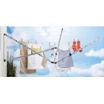 Uscător de rufe de perete pliabil MagicHome pentru exterior, 129x129x50 cm