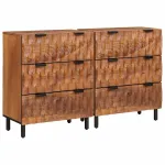 Bufet 2 pcs Finisaj Acacia Maro 60 x 33 x 75 cm GartenMobel Dekor
