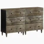Bufete 2 buc Gri deschis 60x33,5x75 cm Lemn masiv de mango GartenMobel Dekor