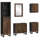 Set de mobilier pentru baie cu sertar 5 pcs Alb Lemn compozit GartenMobel Dekor