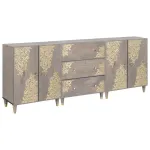 Set dulap baie cu sertar 3 pcs Gri și Aur 180 x 33 x 75 cm GartenMobel Dekor