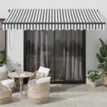 Copertină retractabilă automat LED-uri antracit/alb 350x250 cm GartenMobel Dekor