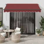 Copertina retractabilă automat cu LED-uri, vișiniu, 350x250 cm GartenMobel Dekor