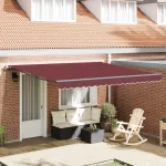 Copertina retractabilă manual, vișiniu, 400x300 cm GartenMobel Dekor