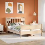 Cadru de pat fără saltea, 140x190 cm, lemn masiv de pin GartenMobel Dekor