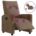 Fotoliu electric de masaj rabatabil, maro, textil GartenMobel Dekor