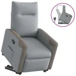 Fotoliu rabatabil cu ridicare, gri deschis, material textil GartenMobel Dekor