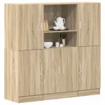 Set dulapuri de bucătărie 3 piese stejar sonoma, lemn prelucrat GartenMobel Dekor