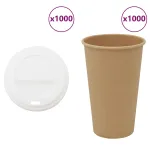 Cești de cafea din hârtie cu capace 1000 buc 16 oz 400 ml GartenMobel Dekor