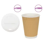 Cești de cafea din hârtie cu capace 1000 buc 16 oz 400 ml GartenMobel Dekor