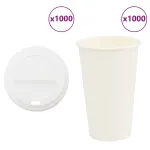 Cești de cafea din hârtie cu capace 1000 buc 16 oz 400 ml GartenMobel Dekor
