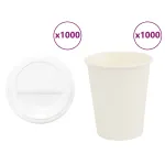 Cești de cafea din hârtie cu capace 1000 buc 8oz 200ml GartenMobel Dekor