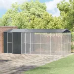 Cușcă pentru păsări Antracit 645 x 310 x 247 cm Oțel Galvanizat GartenMobel Dekor