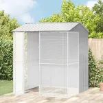 Cușcă pentru păsări Gri 215 x 210 x 247 cm Oțel Galvanizat GartenMobel Dekor