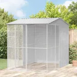 Cușcă pentru păsări Gri 215 x 310 x 247 cm Oțel Galvanizat GartenMobel Dekor