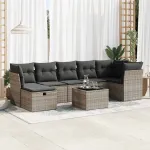 Set canapele de grădină cu perne, 8 piese, gri, poliratan GartenMobel Dekor