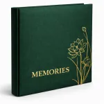 Album foto pentru 500 poze 10x15, cu buzunare, coperta verde florala