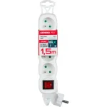 Prelungitor electric alb 1,5 m cu 4 prize si intrerupator Strend Pro