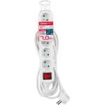 Prelungitor electric 7 m, 5 prize, întrerupător, alb, Strend Pro