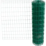 Plasă de gard EUROPLAST verde 1x25 m, ochi 100x50 mm, Zn+PVC