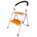 Scară pliabilă Strend Pro cu 2 trepte, 150 kg, antiderapantă, portocalie