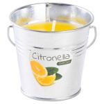 Lumânare repelentă cu citronella în găleată metalică, 80 g