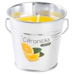 Lumânare repelentă cu citronella în găleată metalică, 80 g