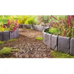 Bordură de grădină Strend Pro Garden, imitație piatră, 2,5 m, 10 piese